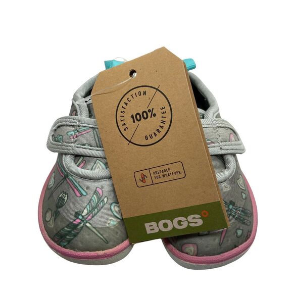 Bogs Shoes Dragonfly Puddles Unisex Kids Kicker Strap 72537K-066 Gray Slip On 4 - Picture 5 of 16